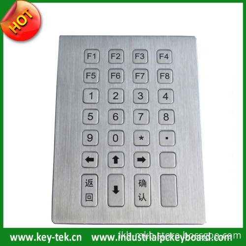 28 Keys Vandal Proof IP65 Stainless Steel Keypad